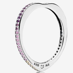 Pandora multi color heart ring